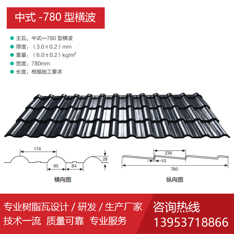 树脂瓦 中式-780型横波